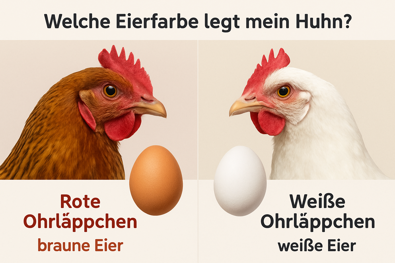 Eierfarbe, Huhn, Ohrläppchen