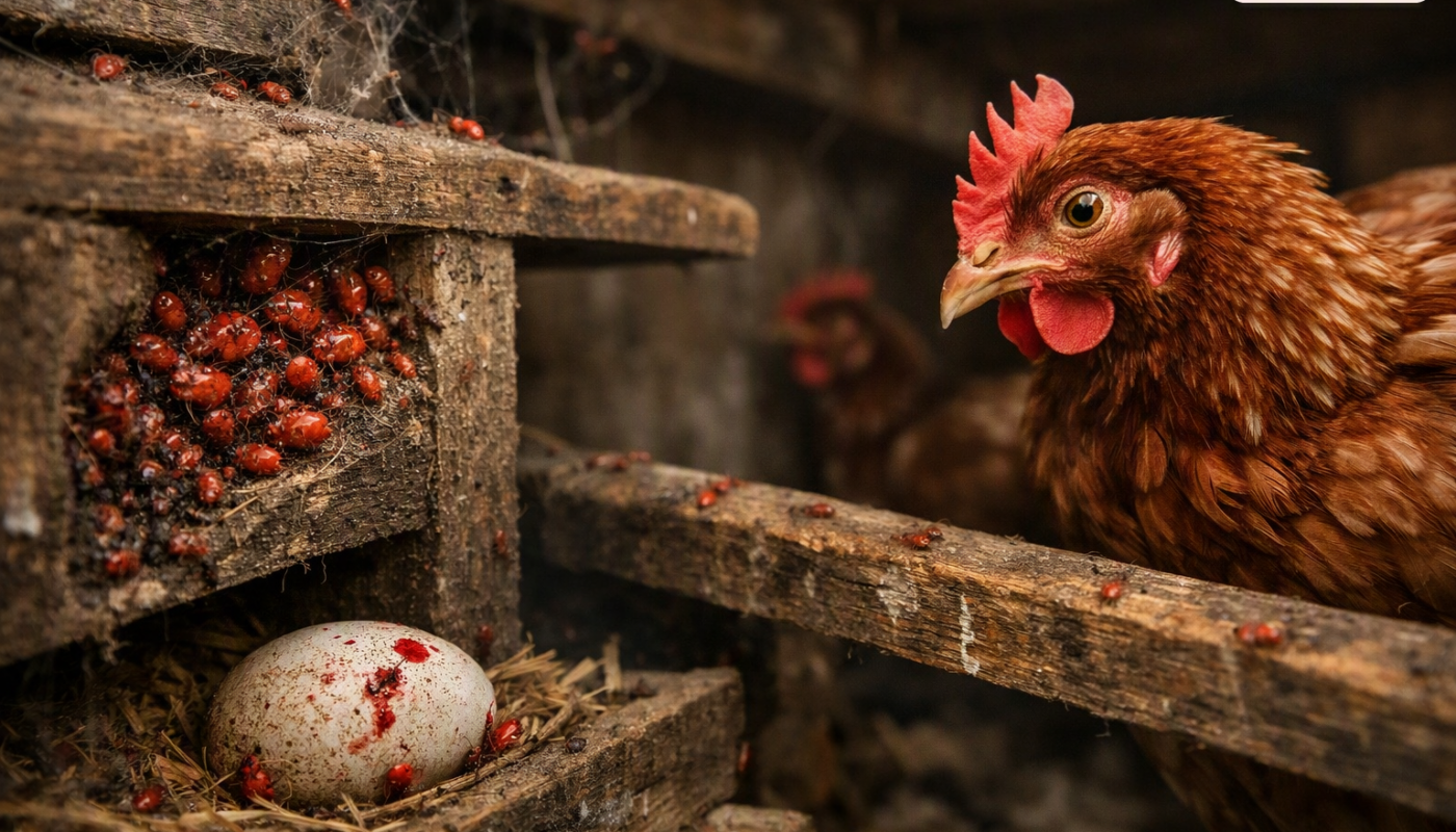 Rote Vogelmilbe - KI-Foto: Copilot
